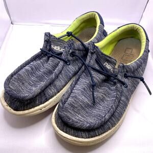 Hey Dude Wally Youth Slip On Shoe Stretch Naval Speckle Sz Youth 2 / Ladies 3